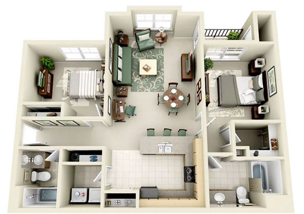 Thiết kế chung cư 2 phòng ngủ HOÀN HẢO đến từng milimet 6