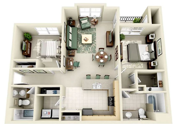 Thiết kế chung cư 2 phòng ngủ HOÀN HẢO đến từng milimet 9